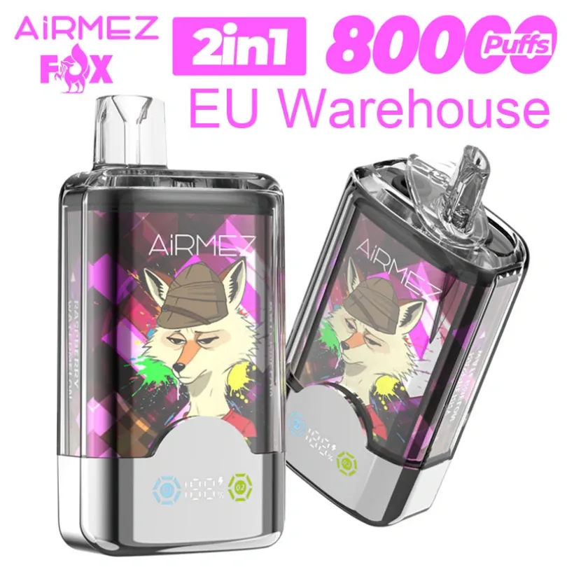 Airmez 80000 Puffs 80K Fox 2 u 1 Dual-Flavor jednokratni Vape